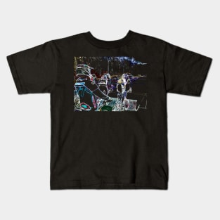 bmx racing behind the gate Kids T-Shirt